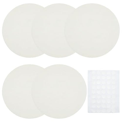 PH PandaHall 5pcs Lamp Shade Diffuser Fabric White Lampshade Replacement with 50pcs Plastic Stickers Dazzling Proof Lampshades Round Lamp Cover for Downlight Spotlights Pendants Light 6.3 Inch - color: White