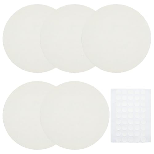 PH PandaHall 5pcs Lamp Shade Diffuser Fabric White Lampshade Replacement with 50pcs Plastic Stickers Dazzling Proof Lampshades Round Lamp Cover for Downlight Spotlights Pendants Light 6.3 Inch - color: White
