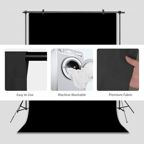 Black Backdrop Virtual Black Background Sheet Fabric Wrinkle Resistance Photo Background for Photo Studio Shooting Props 10x10FT - color: Black, size: 10x10FT