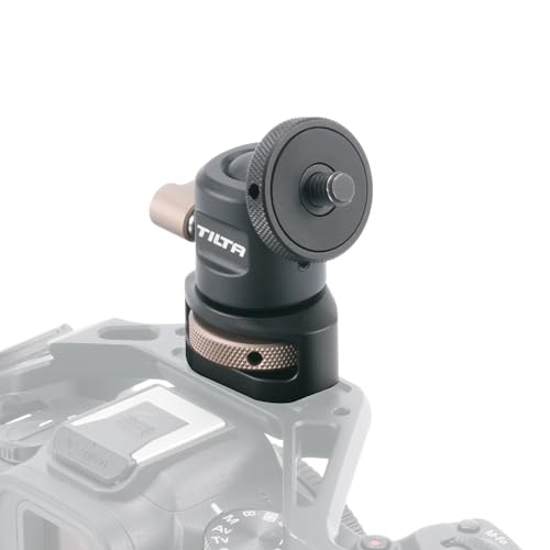 Tilta Mini Ball Head Mount | Adjust Angle of External Monitors or On-Board Lights | Ensures Accessories Stay Secure | Easy to Adjust (1/4"-20 with Locating Pins) TA-MBH-1420-B - style: 1/4"-20 with Locating Pins