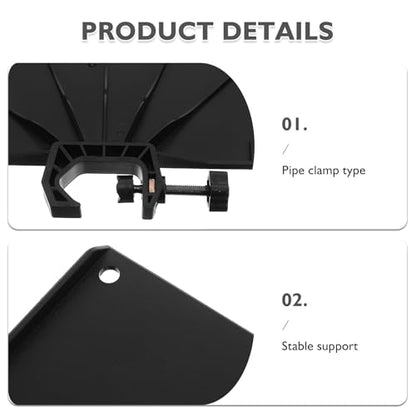 KESYOO Tray for Microphone Stand Clamp for Tubes 25 mm Black Shelf for Sound Card Desktop Organizer for Streaming and Recording Pack 2 Pieces