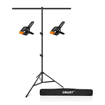 EMART 3x6.5ft Portable T-Shape Backdrop Stand with Adjustable Green Screen Photo Background Holder for Photography,Photoshoots, Parties, and Zoom - size: 3ft x 6.5ft