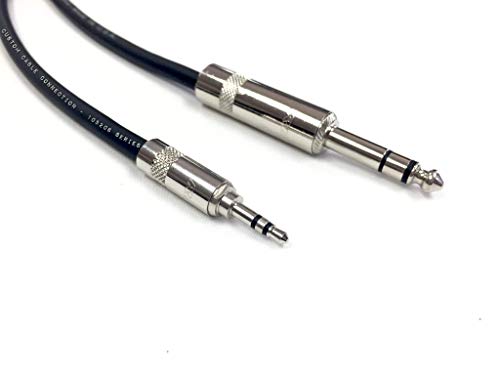 Custom Cable Connection 6 Foot Pro Audio 1/4 inch (6.35mm) TRS to 1/8 inch (3.5mm) TRS Balanced Cable - size: 6 Foot