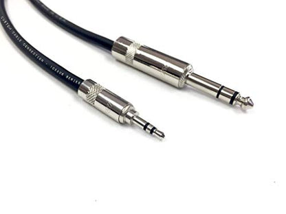 Custom Cable Connection 50 Foot Pro Audio 1/4 inch (6.35mm) TRS to 1/8 inch (3.5mm) TRS Balanced Cable - size: 50 Foot
