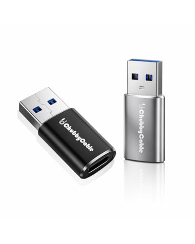 chubbycable USB to USB C Adapter 2Pack USBC Female to A Male OTG Charger Type C to USB A Charger Cable Converter for Mobile Phone, Computer, Laptop, Earphone, Mouse Keyboard, CarPlay