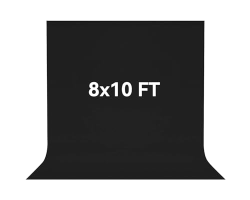 8X10 FT Black Backdrop, 100% Polyester Photography Background Curtain Screen, Foldable Black Screen Washable for Professional Photoshoot Portraits Party Video Studio - color: Black, size: 8 X 10FT