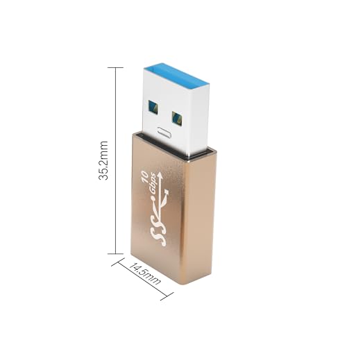 3Pack USB Coupler Male to Female USB 3.0 Type A Adapter Superspeed 10Gbps USB Port Extension Connector Bridge Compatible with Laptop Computer Hard Drive Printer Camera, Gold - style: male to female usb