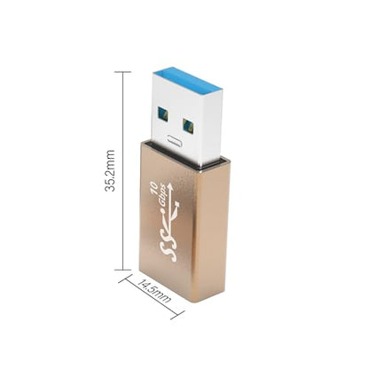 3Pack USB Coupler Male to Female USB 3.0 Type A Adapter Superspeed 10Gbps USB Port Extension Connector Bridge Compatible with Laptop Computer Hard Drive Printer Camera, Gold - style: male to female usb