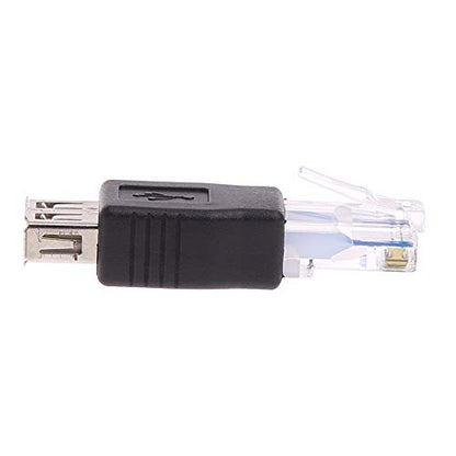 Herfair Ethernet to USB Adapter 2PCS for ADSL Modem/Router/Computer Camera/Surveillance Camera with Network Function - RJ45 LAN Internet Male to USB Female Connector