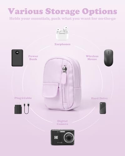 SQERO Soft Camera Case for Digital Camera KODAK PIXPRO FZ55/ FZ45/CAMKORY DC403 FHD 1080P,Travel Camera Pouch, Carry Case Bag Cute Small - color: Violet