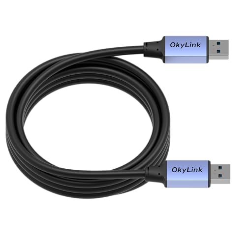 OkyLink USB 3.0/3.2 Gen 1 Data Cable A to A, Male to Male 5Gbps, 10ft | 3M, Aluminum Housing, for Label Printer and Office Equipment - color: USB3.0(5Gbps), size: 10ft (3m)