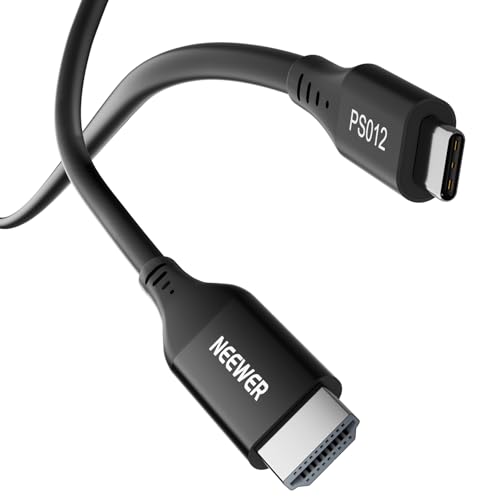 NEEWER USB C to HDMI Cable (35cm), 4K 60Hz High Speed Type C to HDMI 2.0 Cable Accessories Compatible with iPhone 17 Pro Max 16 15 S25 Ultra MacBook Camera Field Monitor, PS012 - size: 35cm