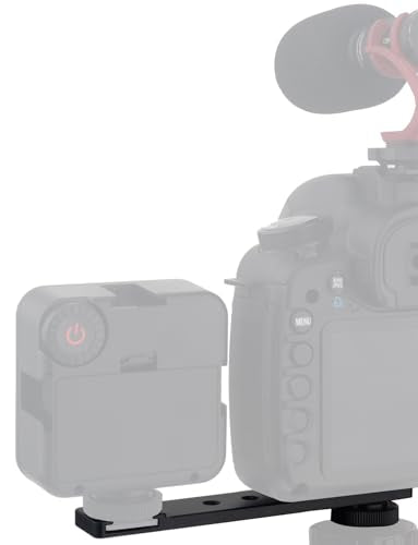 Aluminum Camera Cold Shoe Mount, Hot Shoe Extension Camera Flash Bracket for Light, Mic, with 1/4'' Tripod Screw-4.9" Long