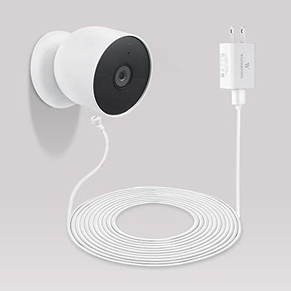 Wasserstein 26 ft Pogo Pin Cable and Adapter (5.2V/2A)- Power Cable Compatible with Google Nest Cam Outdoor or Indoor, Battery - 1 Pack (Nest Cam NOT Included) - size: 1-Pack