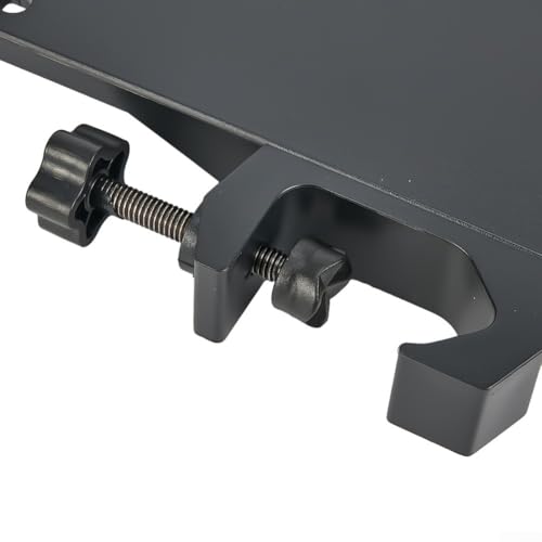 Microphone Stand Soundcard Tray, Plastic Sound Card Tray Mount Clamp on Rod Holders for Live Streaming, Recording, Black(M) - size: M