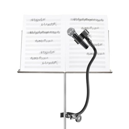 18.9" Gooseneck Microphone Stand, Flexible Adjustable Mic Arm with Super Clamp and Mic Clip, 3/8" to 5/8" Adapter, Microphone Mount Compatible with Shure/Fifine/AT2020/Pyle/Blue Snowball/Razer