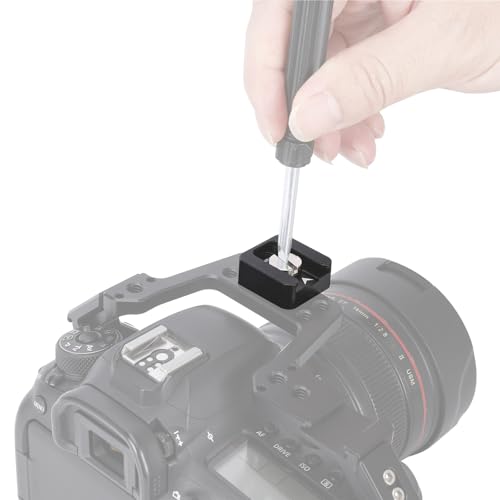 NICEYRIG Positioning Cold Shoe Mount for 3/8''-16 & 1/4''-20 ARRI Locating Holes, Anti-Twist Cold Shoe Adapter for Flash LED Monitor Microphone [Pack of 2] - 618