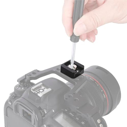 NICEYRIG Positioning Cold Shoe Mount for 3/8''-16 & 1/4''-20 ARRI Locating Holes, Anti-Twist Cold Shoe Adapter for Flash LED Monitor Microphone [Pack of 2] - 618