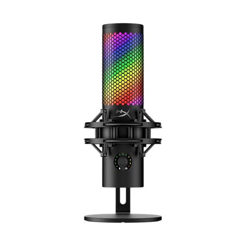 HyperX QuadCast 2 S – USB Microphone, with RGB Lighting, Streaming and Podcasting, with On-Board Controls, LED Lighting, Removable Shock Mount, PC, Mac, USB-C - Black - style: QuadCast 2 S