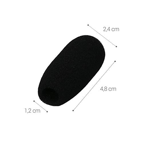 kwmobile Microphone Foam Covers (Set of 5) - 1.8x0.9x0.5 inches (4.8x2.4x1.2 cm) Windscreen Protective Pop Filter Pack for Microphones - Black