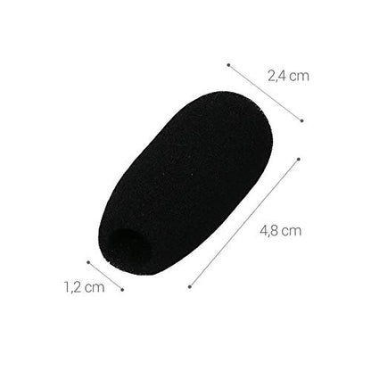 kwmobile Microphone Foam Covers (Set of 5) - 1.8x0.9x0.5 inches (4.8x2.4x1.2 cm) Windscreen Protective Pop Filter Pack for Microphones - Black