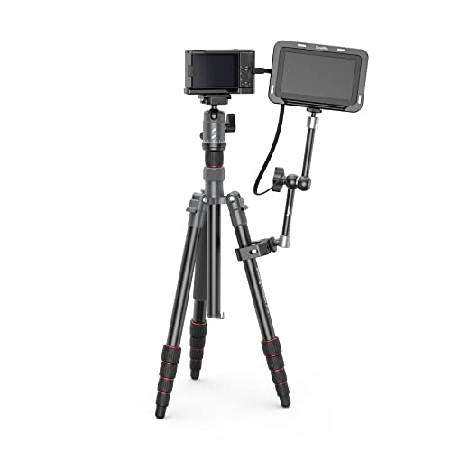 SMALLRIG 11'' Articulating Magic Arm and Clamp w/ 1/4" and 3/8" Thread, Adjustable Friction Power Camera Mount with Cold Shoe Mount for Monitor, LED Lights, Mic, for DJI/Insta360 Action Cameras - 3726