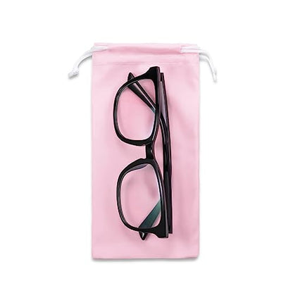 6pcs Eyeglasses Sunglasses Microfiber Pouch Bag, Cell Phone Storage Pouch 7.1" x 3.5" - color: Pink