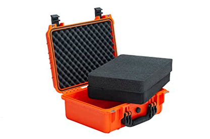 MEIJIA Portable All Weather Waterproof Camera Case With Foam,Fit Use of Drones,Camera,Equipments,Pistols,15.98x12.99x6.85inches - color: Orange