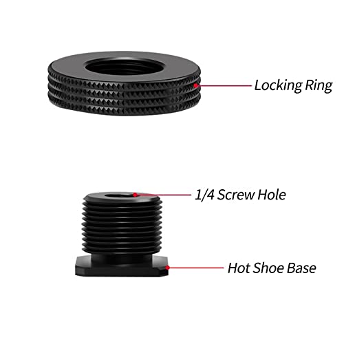 1/4" Female to Hot Shoe Adapter - 2 Packs, Hot Shoe Mount Adapter with 1/4" Male Screw for Magic Arm, Monitor, Video Light
