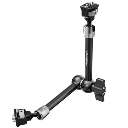 NEEWER 11" Articulating Magic Arm with 360° Ball Heads & Locating Pins for ARRI, Camera Monitor Mount with 1/4" Screws for DSLR Action Camera Monitor Video Light Compatible with SmallRig Cage Rig,ST16 - size: 11"