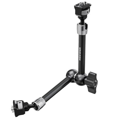 NEEWER 11" Articulating Magic Arm with 360° Ball Heads & Locating Pins for ARRI, Camera Monitor Mount with 1/4" Screws for DSLR Action Camera Monitor Video Light Compatible with SmallRig Cage Rig,ST16 - size: 11"