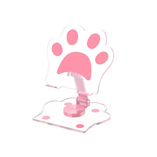 Cute Cat Claw Phone Stand,Portable Desktop Mount Height Adjustable Durable for Desk Recording Video ，Kawaii Paw Holder Compatible for iPad/foriPhone/for Switch/for Kindle (Pink) - color: Pink