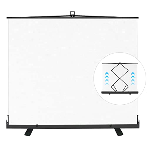 EMART 77x92in Collapsible Chromakey Panel White Screen for Photo Backdrop Video Studio,Portable Pull Up,Solid Aluminium Base Wrinkle-Resistant Fabric,Auto-Locking Air Cushion Frame - color: White, size: 77x92in