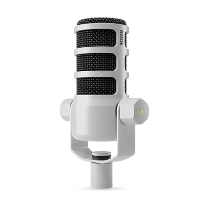 RØDE PodMic Cardioid Dynamic Broadcast Microphone - White - color: PodMic White
