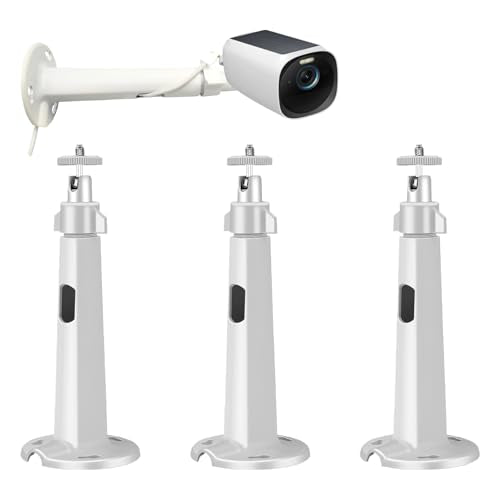 3PCS Aluminum Alloy Extremely Long 7.8 in Camera Mount for eufyCam 2C/2C Pro, 3C/S300, for Ring Camera, for SoloCam S220/C210, Adjustable Wall Mount Brackets Indoor/Outdoor, Rust-Proof and Durable - size: 7.8 inch 3PCS