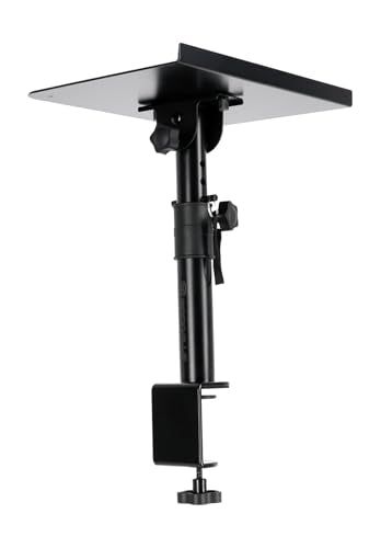 Rockville DMS75 Pair Studio Monitor Speaker Stands, Desk Clamp, 15 Degree Adjustable Tilt, 6 Height Positions, Silicone Anti-Slip Pad | 15 Degree Tilt, 360 Degree Rotation, Silicone Grip, Tool-Less Assembly, 6-Position Height, 60 lb Capacity
