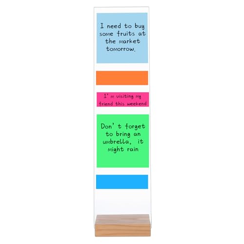 Monitor Memo Board with Removable Wooden Base Acrylic Portable Sticky Note Holder for Computer Monitors Office Desk Accessories, No Screen Damage, Fits Any Laptop and Desktop(1 Pcs)