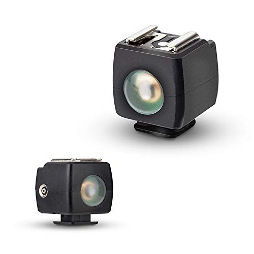 JJC Optical Flash Slave Trigger, Hot Shoe Sync Adapter with PC Socket,Optical Sensor & 1/4"-20 Threaded Socket Cold Shoe for All Flashes Speedlight with Standard ISO 518 Hot Shoe-1 Pack