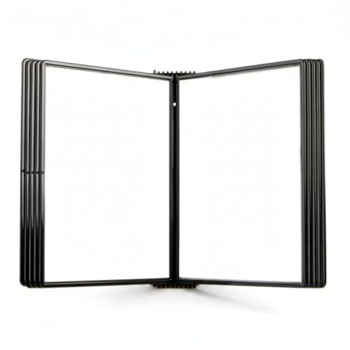 Tarifold Wall Mount Reference Organizer Display System, 10 Double-Sided Pockets, 20 Sheet Capacity, Durable Metal Base, Expandable, Easy-Load Polypropylene Pockets, Black - color: Black, style: Wall Mount