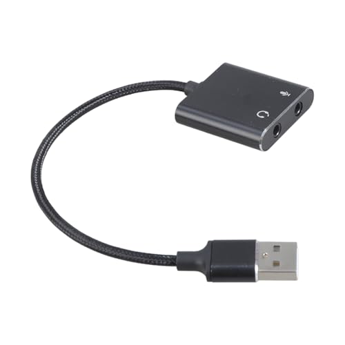 Multifunctional USB Sound Card Adapter Wire Headphone and Microphone Converter for Gaming Podcasting & Online Meetings Connection Cord