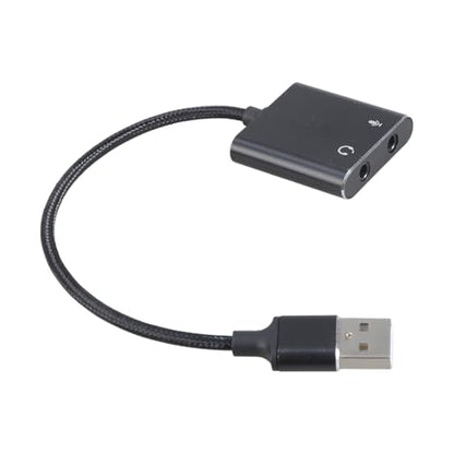 Multifunctional USB Sound Card Adapter Wire Headphone and Microphone Converter for Gaming Podcasting & Online Meetings Connection Cord