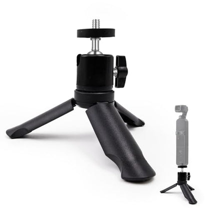 Mini Travel Tripod for DJI Osmo Pocket 3 & 2, 1/4"-20 Threaded Foldable Tabletop Stand with 360° Tripod Head, Compatible with Osmo Pocket 3 & 2, Cameras & Smartphones