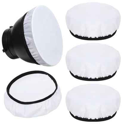 7"/18cm Light Diffuser,Soft Diffuser Lamp Cover White Lamp Shade Diffuser,Great for Studio Strobe Reflectors, Video Shooting (4Pcs) - size: 4Pcs