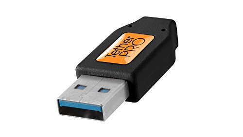 Tether Tools TetherPro USB 3.0 USB-C Cable | for Fast Transfer and Connection Between Camera and Computer | Non-Reflective Black | 15 Feet (4.6 m) - color: Black