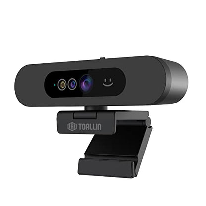 TOALLIN 1080P Webcam for Windows Hello Face Login, IR Facial Recognition, Windows Hello Compatible Webcam with Microphone, Computer Camera, Wide Angle View USB Web Camera with Privacy Cover - style: 1080P Webcam with Windows Hello