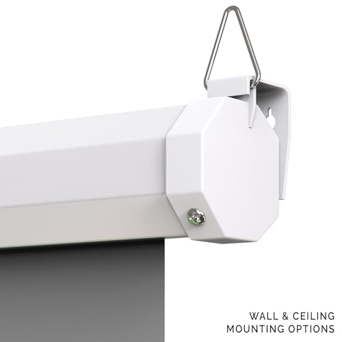 【Wider Style】 KHOMO Gear Grey Screen 84 x 84 inch – Extra Large Pull Down Backdrop – Portable Collapsible Roll Down Projector Screen – Gray Screen for Video, Streaming, and Photography - color: Grey - White Metal Frame