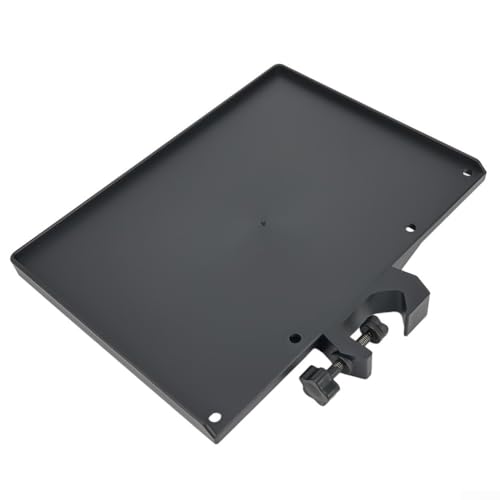 Microphone Stand Soundcard Tray, Plastic Sound Card Tray Mount Clamp on Rod Holders for Live Streaming, Recording, Black(L) - size: L