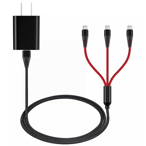 USB C Charger for DJI Osmo Mobile 7P 6 OM 6 5 4 SE/RS 2 3 Mini Stabilizers and Pocket 3 2 Action Cameras, 3-in-1 Type-C Charging Cable with 18W Fast-Charge Adapter Accessories, 4ft
