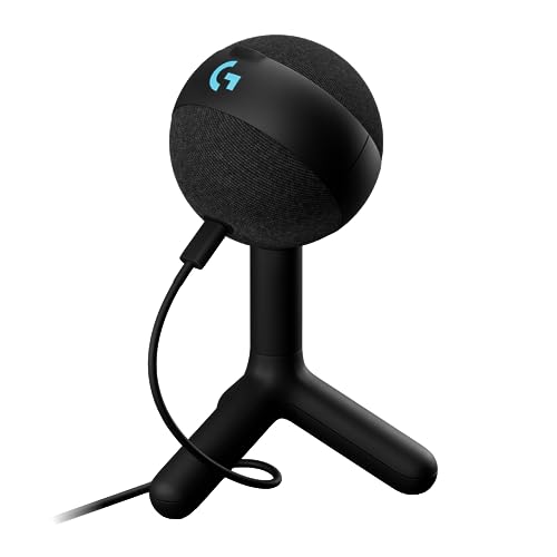 Logitech G Yeti Orb Condenser RGB Gaming Mic with LIGHTSYNC, USB Mic for Streaming, Cardioid for PC/Mac - Black (Renewed)
