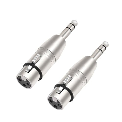 XLR Female to 1/4" TRS Adapter, 2-Pack, Balanced 6.35mm Male to XLR Female Connector for Microphone, Audio Interface, Mixer, Studio Equipment, Professional Audio Cable - color: XLR F TO 1/4" TRS
